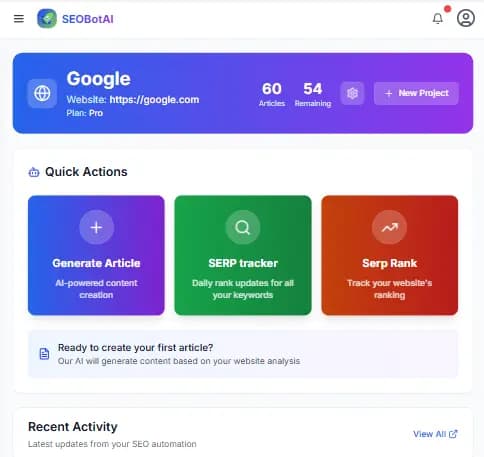 AllSEO.ai Dashboard